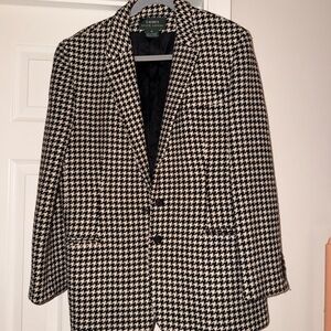 Ralph Lauren Black and White Houndstooth Blazer